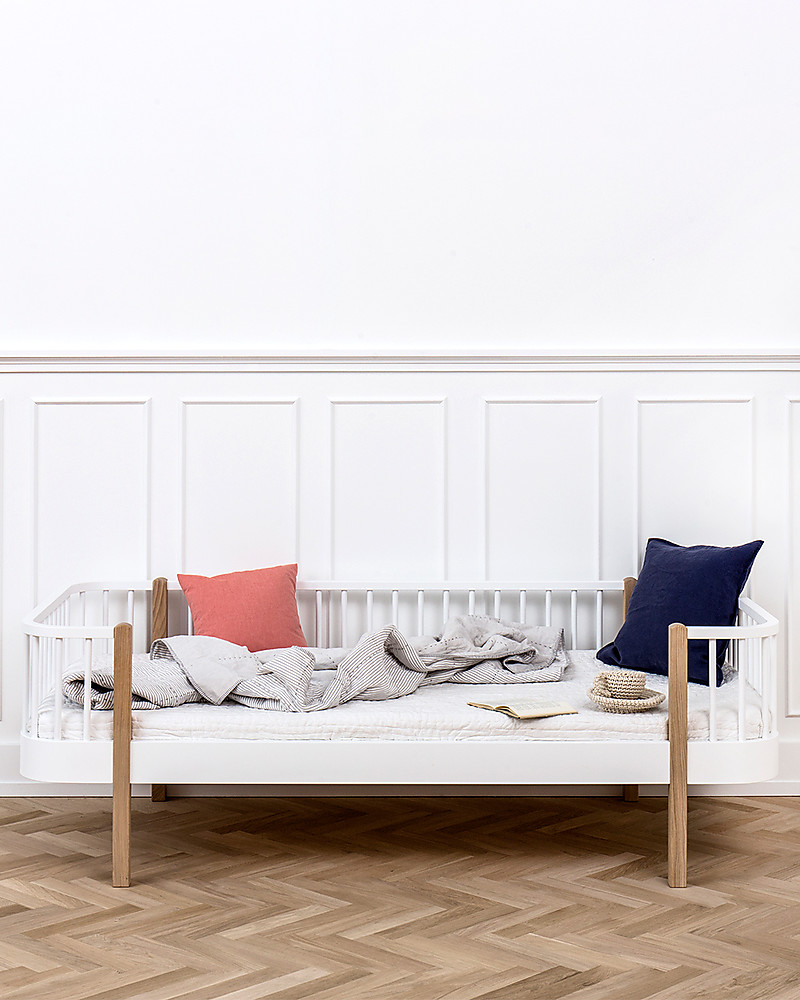 Oliver Furniture Letto-divano in Legno linea Wood, Naturale, 90x200 cm -  Struttura modulare e trasformabile unisex (bambini)