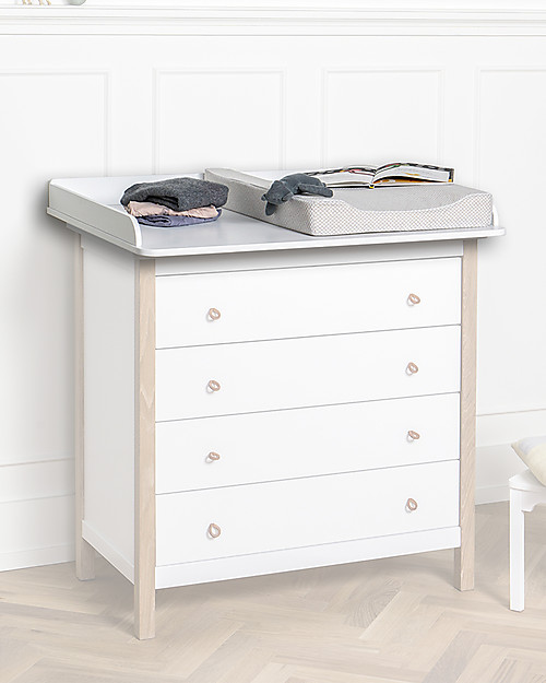 Oliver Furniture Nursery Top per Cassettiera linea Wood, Bianco - Trasforma la tua cassettiera in fasciatoio! Fasciatoi