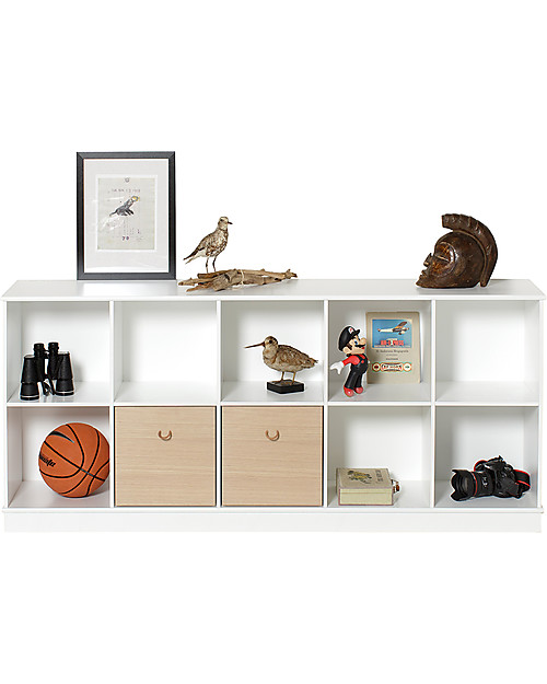 Oliver Furniture Scaffale Orizzontale con Base 5x2, Linea Wood Mensole