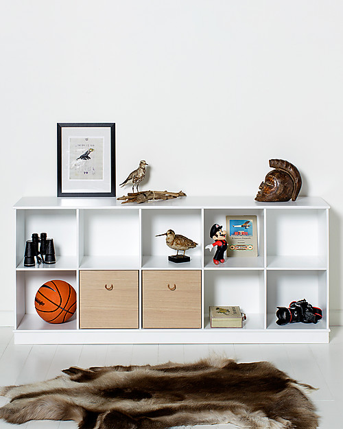 Oliver Furniture Scaffale Orizzontale con Base 5x2, Linea Wood Mensole