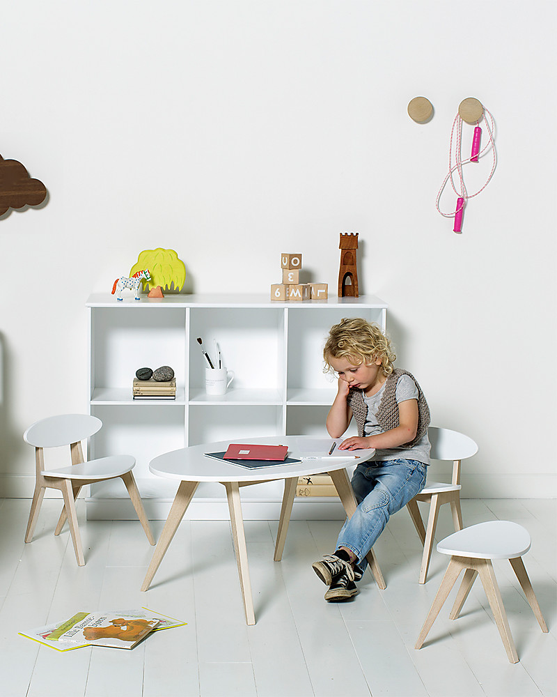 Oliver Furniture Tavolino per Bambini, linea Ping Pong, Quercia/Bianco  unisex (bambini)