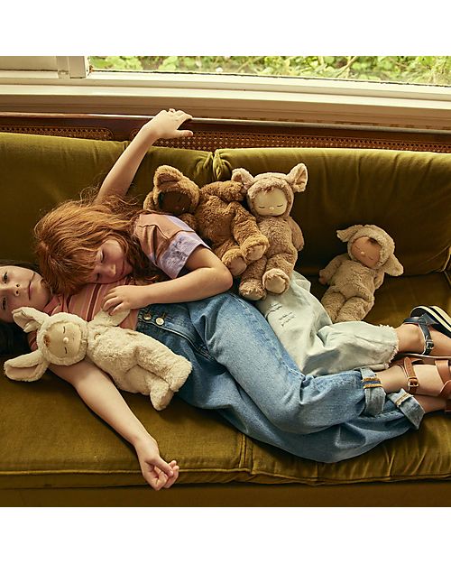 Olli Ella Bambola Cozy Dinkum - Bunny Moppet - 44 cm - 100% Cotone - Soft Beige Bambole