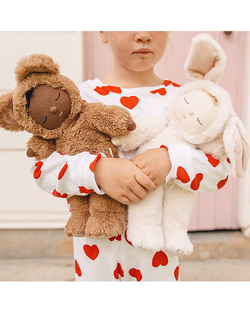 Olli Ella Bambola Cozy Dinkum - Bunny Moppet - 44 cm - 100% Cotone - Soft Beige Bambole