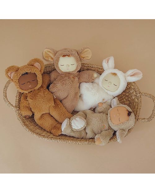 Olli Ella Bambola Cozy Dinkum - Bunny Moppet - 44 cm - 100% Cotone - Soft Beige Bambole