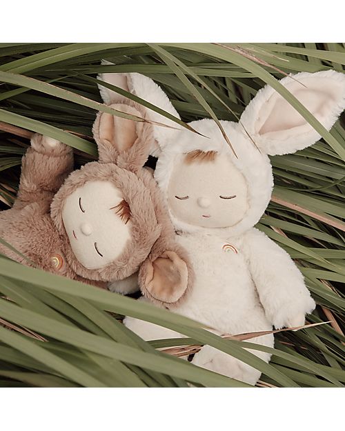 Olli Ella Bambola Cozy Dinkum - Bunny Moppet - 44 cm - 100% Cotone - Soft Beige Bambole