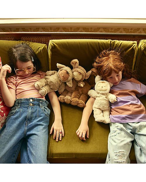 Olli Ella Bambola Cozy Dinkum - Lamby Pip - 35 cm - 100% Cotone - Grigio Caldo Bambole