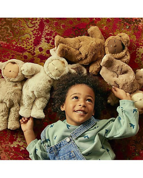 Olli Ella Bambola Cozy Dinkum - Lamby Pip - 35 cm - 100% Cotone - Grigio Caldo Bambole