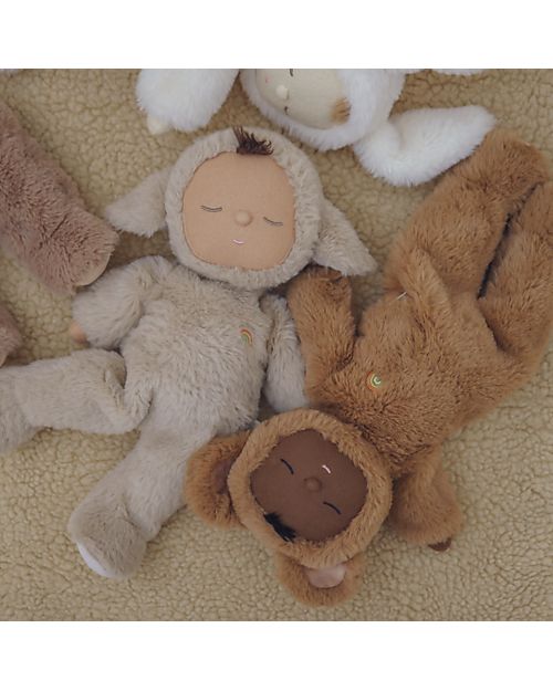 Olli Ella Bambola Cozy Dinkum - Lamby Pip - 35 cm - 100% Cotone - Grigio Caldo Bambole