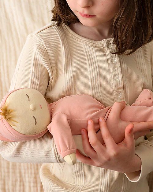 Olli Ella Bambola Dozy Dinkum Doll - Moppet - 32 cm - 100% Cotone - Rosa Bambole