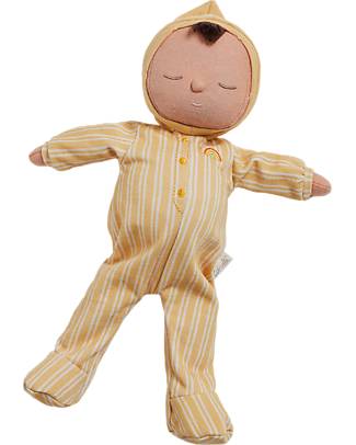 Olli Ella Bambola Dozy Dinkum - Pip Stripe - 100% Cotone - Giallo Bambole
