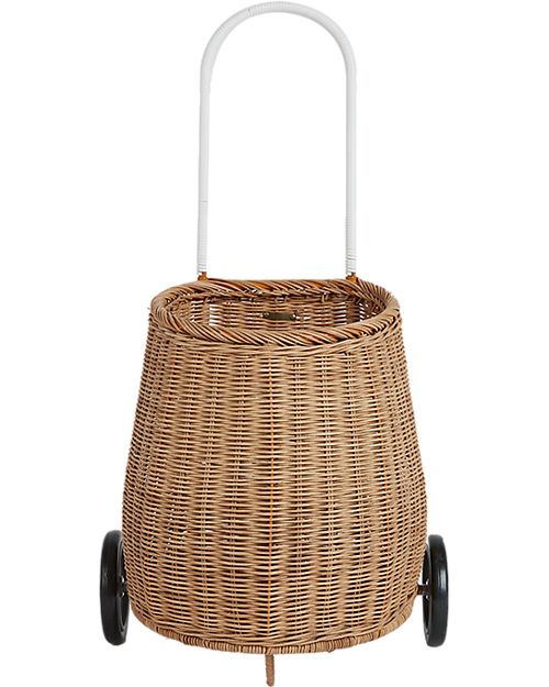 Olli Ella Big Luggy - Cesto Portagiochi Grande con Ruote - Naturale - 100% Rattan Naturale Cestini in Vimini