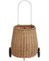 Olli Ella Big Luggy - Cesto Portagiochi Grande con Ruote - Naturale - 100% Rattan Naturale Cestini in Vimini