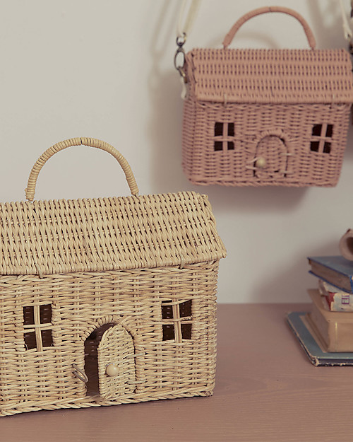 Olli Ella Borsetta in Rattan Casa Rosa - 21x19x10 cm Trousse e Pochette