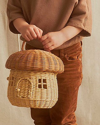 Olli Ella Borsetta in Rattan - Fungo - Color Paglia Contenitori Portaoggetti