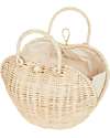 Olli Ella Borsetta in Rattan Luvya - Cuore - Color Paglia Portamonete