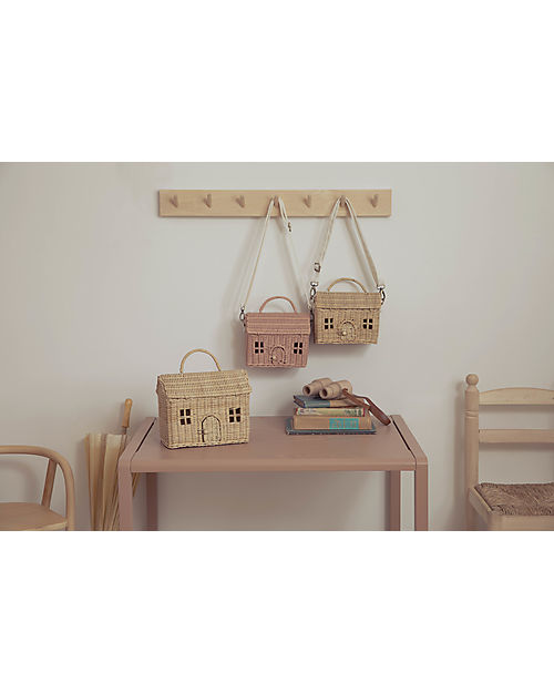 Olli Ella Borsetta Large in Rattan Casa Color Paglia - 24x23x14 cm Cestini in Vimini