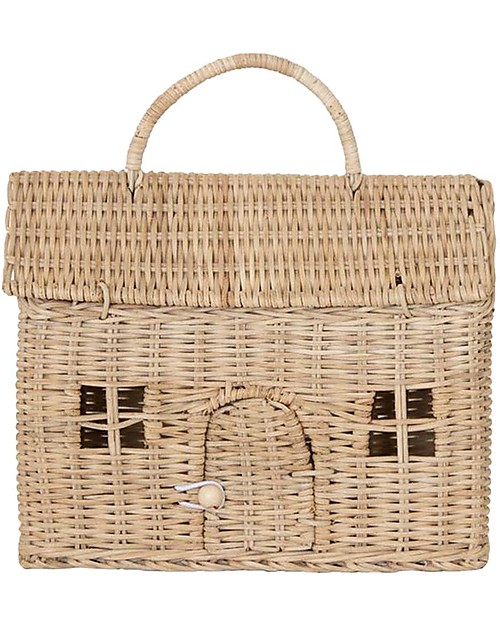 Olli Ella Borsetta Large in Rattan Casa Color Paglia - 24x23x14 cm Cestini in Vimini