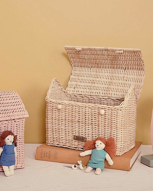 Olli Ella Borsetta Large in Rattan Casa Color Paglia - 24x23x14 cm Cestini in Vimini