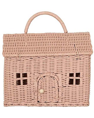 Olli Ella Borsetta Large in Rattan Casa Rosa - 24x23x14 cm Borse Pic Nic