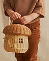 Olli Ella Cesta Portagiochi a Forma di Fungo - Naturale - 100% Rattan Cestini in Vimini