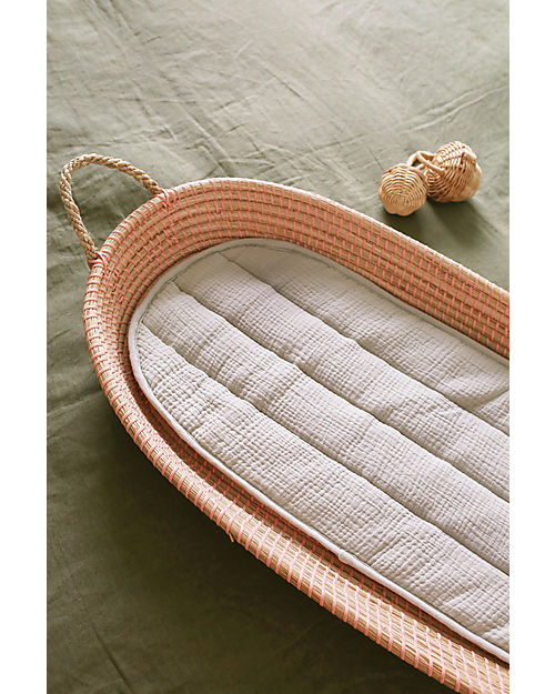 Olli Ella Cestino Fasciatoio Reva - Rosa - 6 kg - Fatto a mano! Fasciatoi