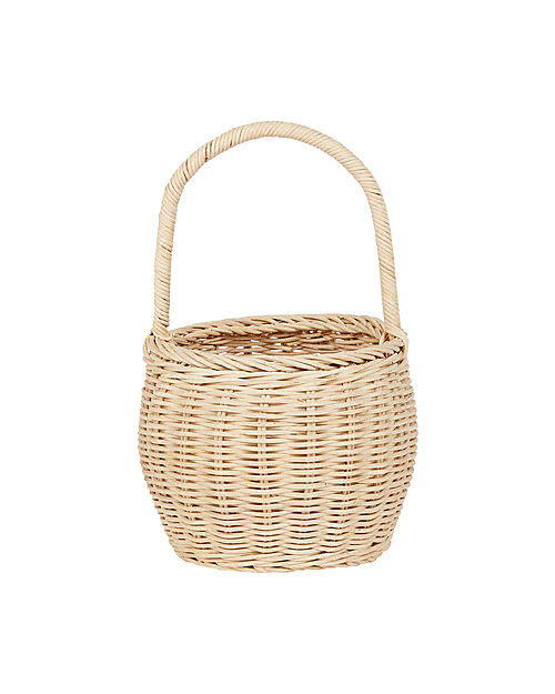 Olli Ella Cestino in Rattan Big - Berry - Color Paglia -Fatto a Mano! Cestini in Vimini