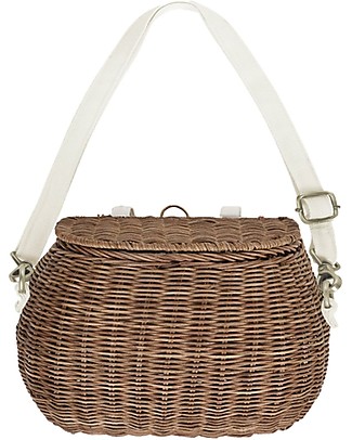 Olli Ella Cestino in Rattan Chari Mama - Naturale - da Borsa a Cestino per Bici! Borse Shopper