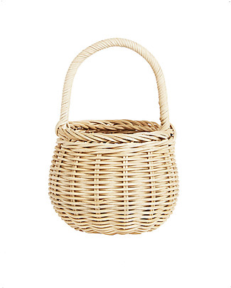 Olli Ella Cestino in Rattan Fatto a Mano - Dorato Contenitori Porta Giochi_