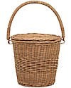 Olli Ella Cestino in Rattan Grande - Mele - Fatto a Mano! Contenitori Porta Giochi