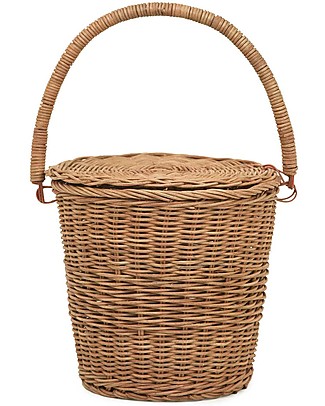 Olli Ella Cestino in Rattan Grande - Mele - Fatto a Mano! Contenitori Porta Giochi_