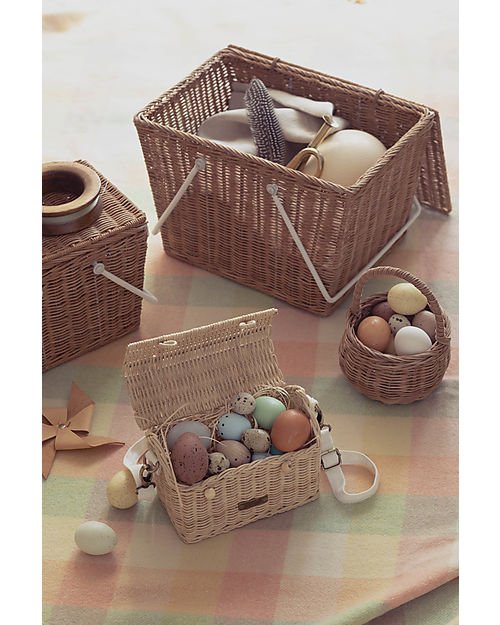 Olli Ella Cestino in Rattan Mini - Berry - Fatto a Mano! Cestini in Vimini