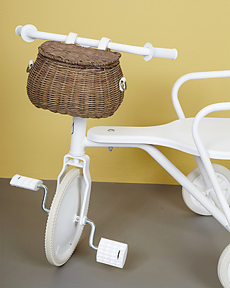 Olli Ella Cestino in Rattan Mini Chari 20 x 16 x 13 cm, Naturale - Da borsa a cestino per bici! Borse Shopper