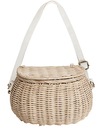 Olli Ella Cestino in Rattan Mini Chari 20 x 16 x 13 cm, Paglia - Da borsa a cestino per bici! Trousse e Pochette