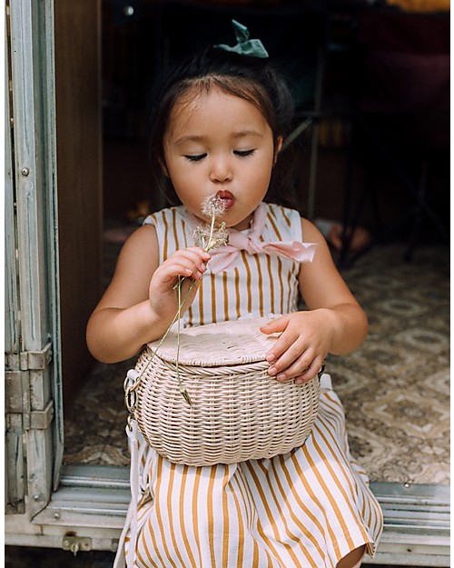 Olli Ella Cestino in Rattan Mini Chari 20 x 16 x 13 cm, Paglia - Da borsa a cestino per bici! Trousse e Pochette