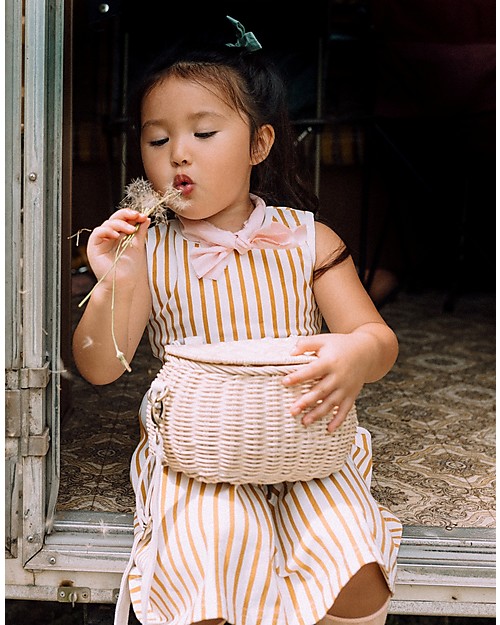 Olli Ella Cestino in Rattan Mini Chari 20 x 16 x 13 cm, Paglia - Da borsa a cestino per bici! Trousse e Pochette