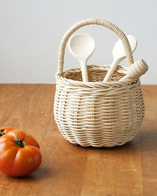 Olli Ella Cestino in Rattan Small - Fatto a Mano - Dorato Cestini in Vimini