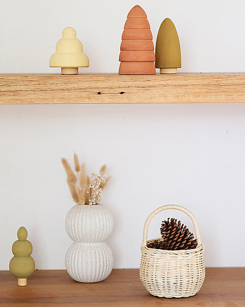 Olli Ella Cestino in Rattan Small - Fatto a Mano - Dorato Cestini in Vimini