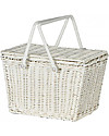 Olli Ella Cestino Piki, Bianco 23 x 15 x 15 cm - Fair trade, fatto a mano! Cestini in Vimini