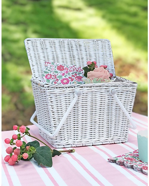 Olli Ella Cestino Piki, Bianco 23 x 15 x 15 cm - Fair trade, fatto a mano! Cestini in Vimini