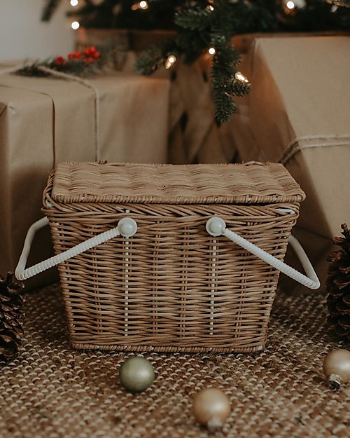 Olli Ella Cestino Piki, Naturale 23 x 15 x 15 cm - Fair trade, fatto a mano! Contenitori Porta Giochi