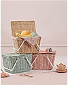 Olli Ella Cestino Piki, Verde Menta 23 x 15 x 15 cm - Fair trade, fatto a mano! Contenitori Porta Giochi