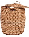 Olli Ella Cestino Portaoggetti in Rattan - Toscano - con Coperchio - Fatto a Mano! Contenitori Portaoggetti