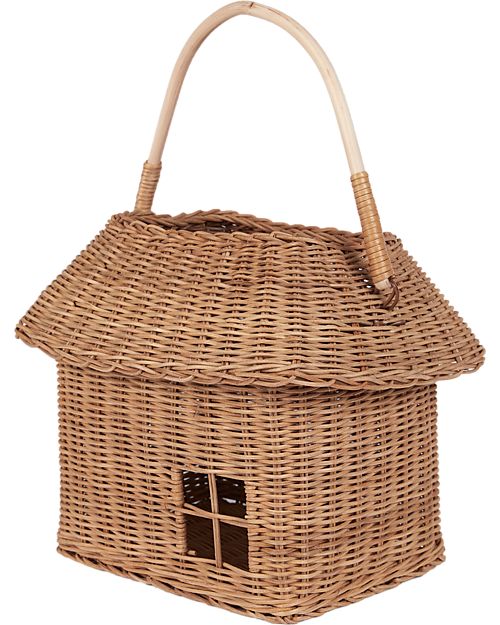 Olli Ella Cesto Portagiochi Grande - 100% Rattan - Naturale Cestini in Vimini