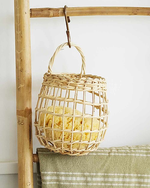 Olli Ella Coppia di Cesti Portaoggetti in Rattan - Onion Basket - Color Paglia - Fatto a mano! Portaoggetti da Muro