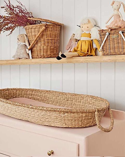 Olli Ella Inserto Deluxe per Cestino Fasciatoio, Rosa - Cotone bio Fasciatoi