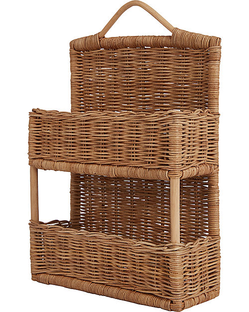 Olli Ella Mensola da Parete - Rattan - 26x10x39 cm Mensole