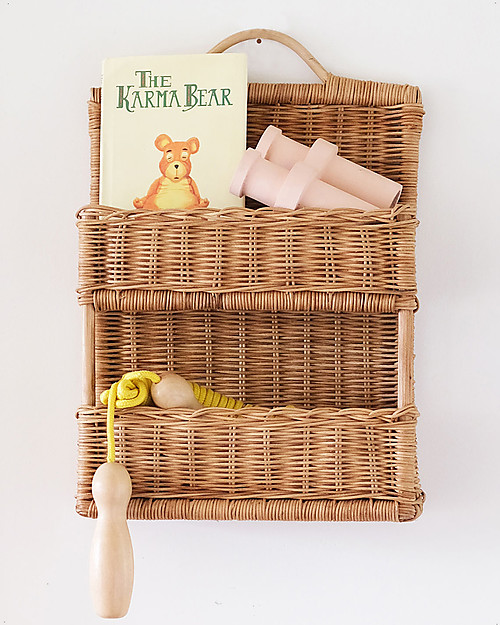 Olli Ella Mensola da Parete - Rattan - 26x10x39 cm Mensole