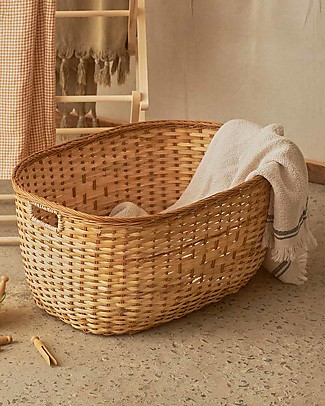 Olli Ella Portabiancheria in Rattan Medio - Toscano - Fatto a Mano! Contenitori Portaoggetti