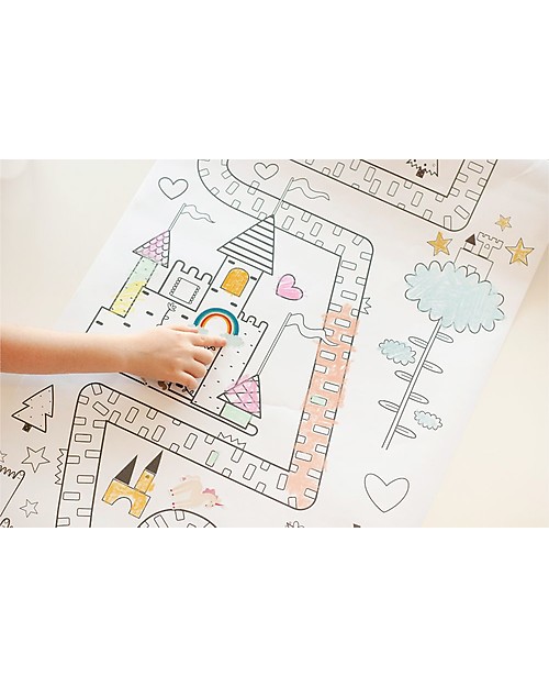 Olli Ella Poster da Colorare, Fiabe - Rotolo Lungo 8 metri! Disegnare e Colorare