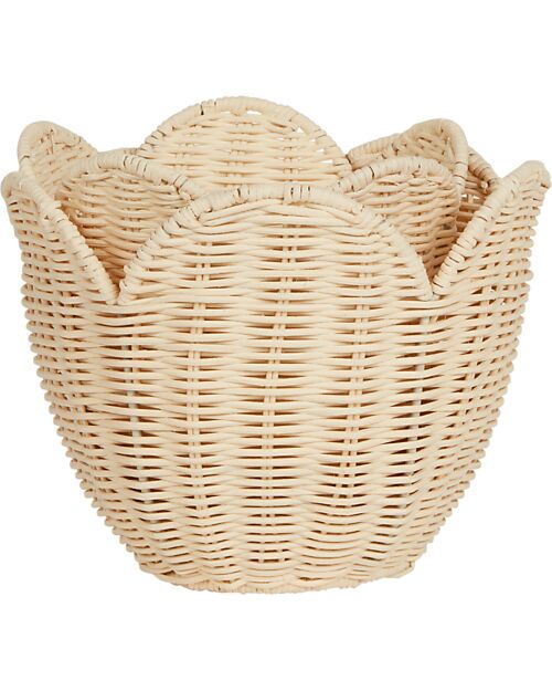 Olli Ella Set 2 Cestini in Rattan - Giglio - Crema Cestini in Vimini